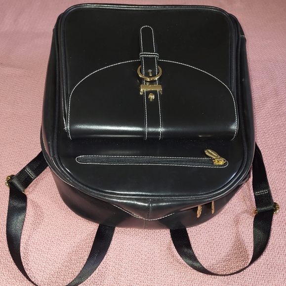 McKlein / Moline Leather Business Laptop Tablet Backpack Black Women's Bag - Picture 8 of 14